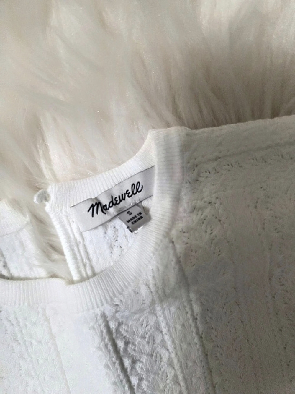 Madewell Cable Knit Short Sleeve Sweater Size Small - Picture 3 of 3